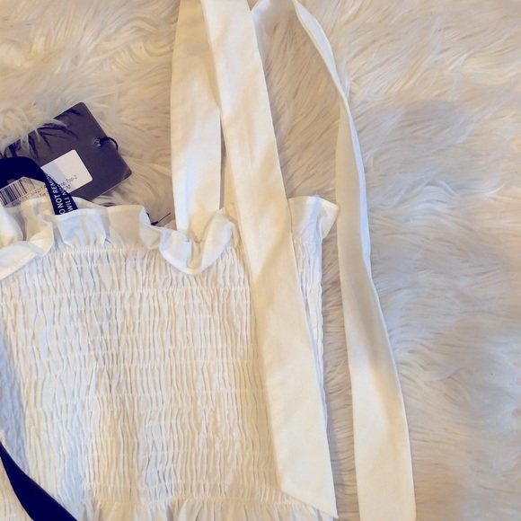 Petite white tie strap crop top - Picture 2 of 6